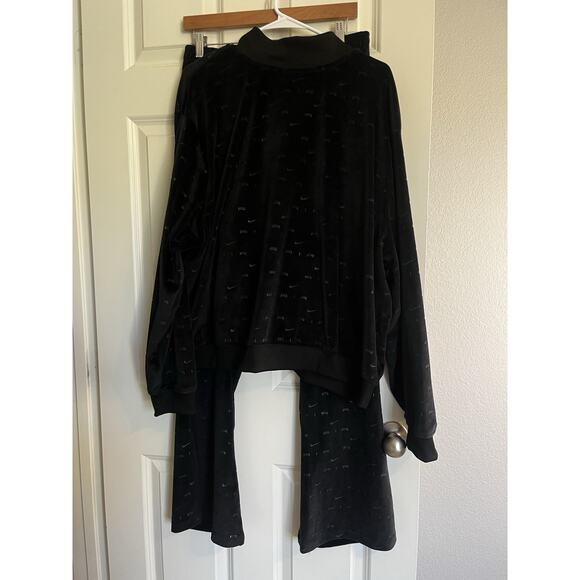 Nike Air Velour 2pc Allover Logo Track Suit Zip Jacket Mid Rise Pants 3x - Picture 9 of 14